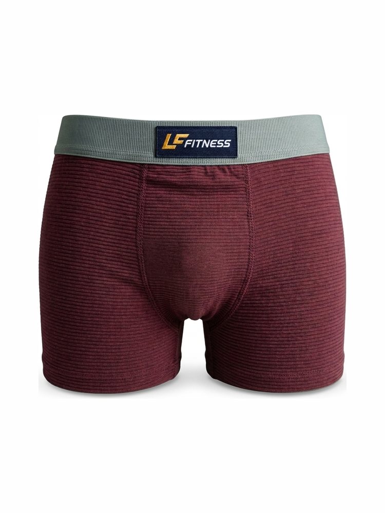 Cueca boxer vinho Luanzzo Fitness com elástico cinza