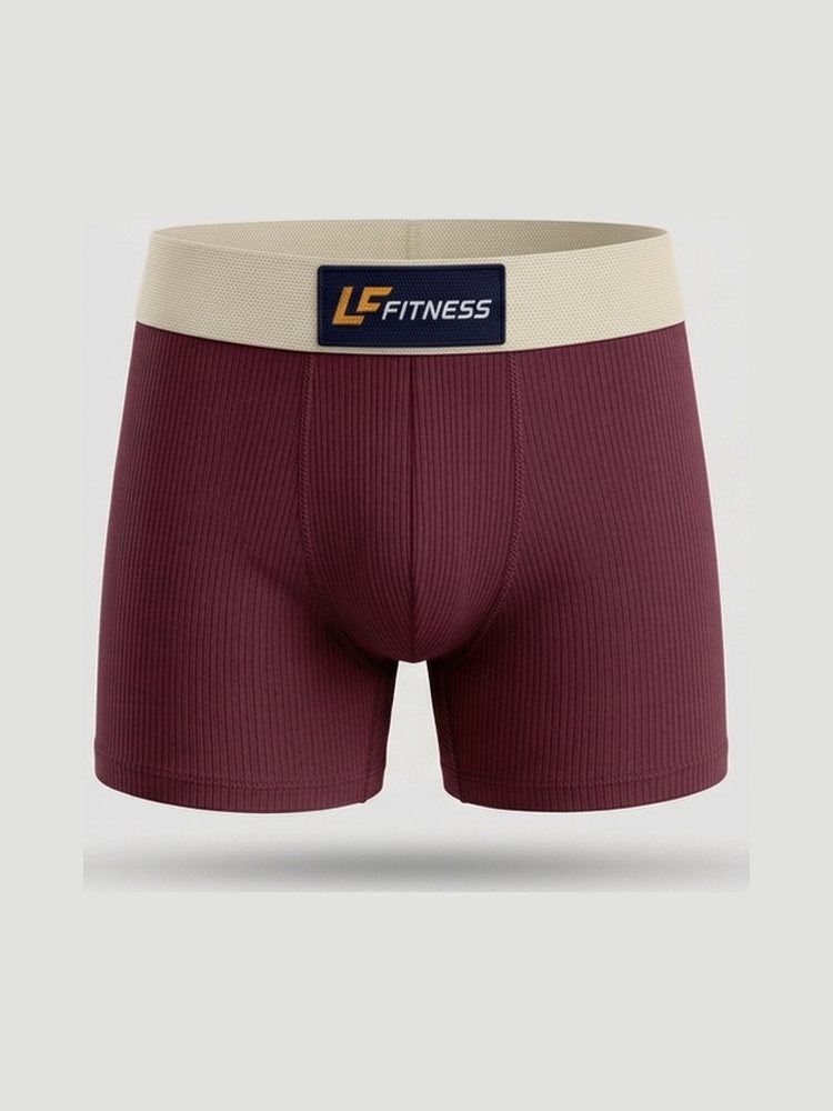 Cueca boxer vinho Luanzzo Fitness com elástico cru